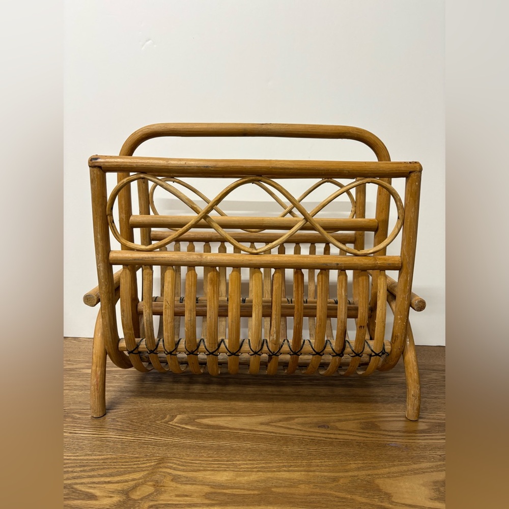 Vintage | Bamboo Magazine Rack/Record Holder